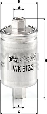 Mann-Filter WK 612/3 - Filtro carburante www.autoricambit.com