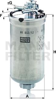 Mann-Filter WK 853/12 - Filtro carburante www.autoricambit.com