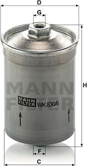 Mann-Filter WK 830/6 - Filtro carburante www.autoricambit.com