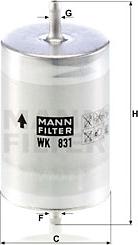 Mann-Filter WK 831 - Filtro carburante www.autoricambit.com