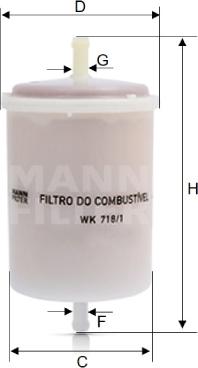 Mann-Filter WK 718/1 - Filtro carburante www.autoricambit.com