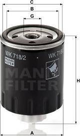 Mann-Filter WK 718/2 - Filtro carburante www.autoricambit.com