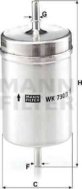 Mann-Filter WK 730/3 - Filtro carburante www.autoricambit.com
