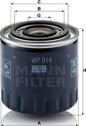 Mann-Filter WP 914 - Filtro olio www.autoricambit.com