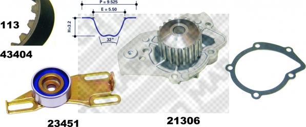 Mapco 41404 - Pompa acqua + Kit cinghie dentate www.autoricambit.com