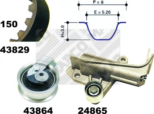 Mapco 23902 - Kit cinghie dentate www.autoricambit.com