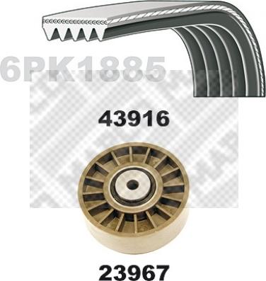 Mapco 23916 - Kit Cinghie Poly-V www.autoricambit.com