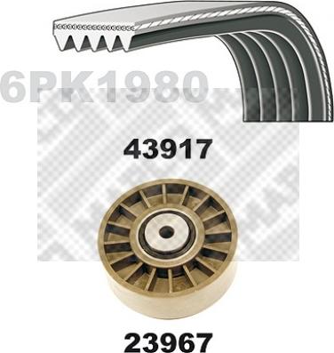 Mapco 23917 - Kit Cinghie Poly-V www.autoricambit.com