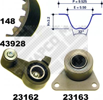 Mapco 23928 - Kit cinghie dentate www.autoricambit.com