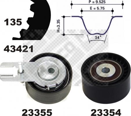 Mapco 23421 - Kit cinghie dentate www.autoricambit.com