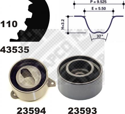 Mapco 23535 - Kit cinghie dentate www.autoricambit.com