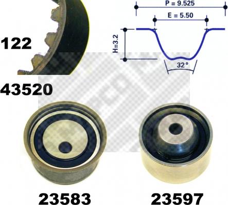 Mapco 23520 - Kit cinghie dentate www.autoricambit.com