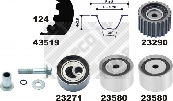 Mapco 23521 - Kit cinghie dentate www.autoricambit.com