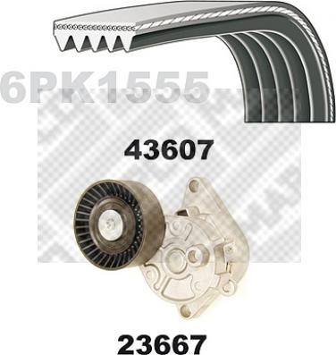 Mapco 23609 - Kit Cinghie Poly-V www.autoricambit.com