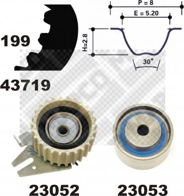 Mapco 23008 - Kit cinghie dentate www.autoricambit.com