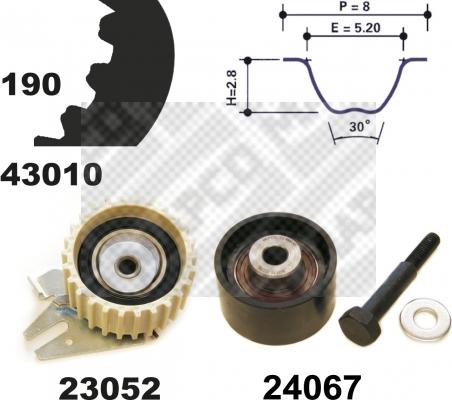 Mapco 23010 - Kit cinghie dentate www.autoricambit.com