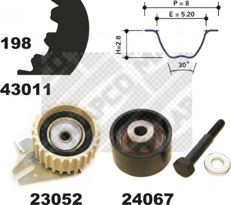 Mapco 23011 - Kit cinghie dentate www.autoricambit.com