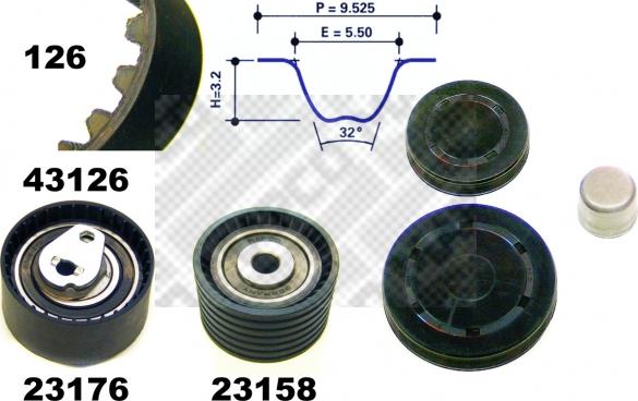 Mapco 23126 - Kit cinghie dentate www.autoricambit.com