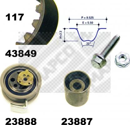 Mapco 23849 - Kit cinghie dentate www.autoricambit.com