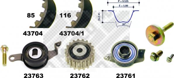 Mapco 23704 - Kit cinghie dentate www.autoricambit.com