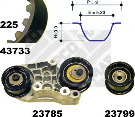 Mapco 23733 - Kit cinghie dentate www.autoricambit.com