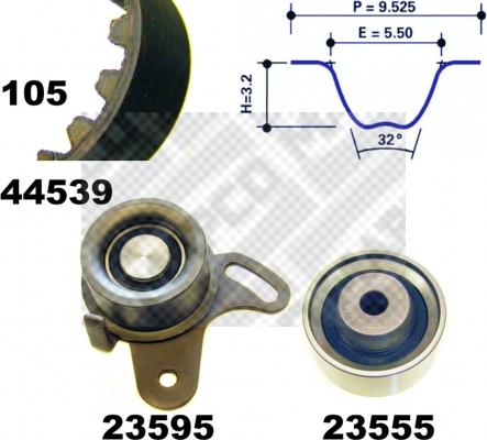 Mapco 73539 - Kit cinghie dentate www.autoricambit.com