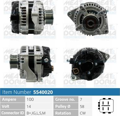 Meat & Doria 5540020 - Alternatore www.autoricambit.com