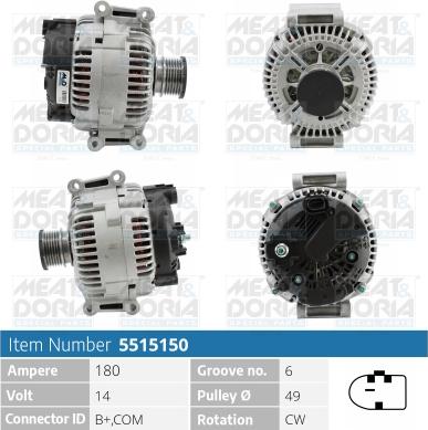 Meat & Doria 5515150 - Alternatore www.autoricambit.com