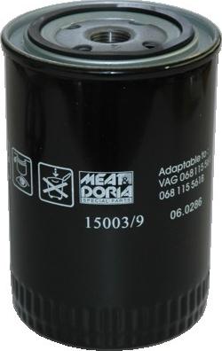 Meat & Doria 15003/9 - Filtro olio www.autoricambit.com
