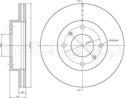 Metelli 23-0249C - Discofreno www.autoricambit.com