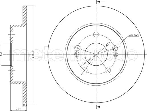 Metelli 23-1139C - Discofreno www.autoricambit.com