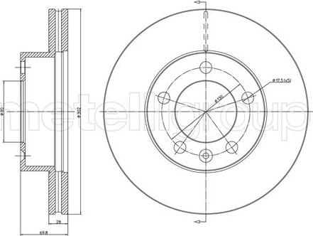 Metelli 23-1286C - Discofreno www.autoricambit.com