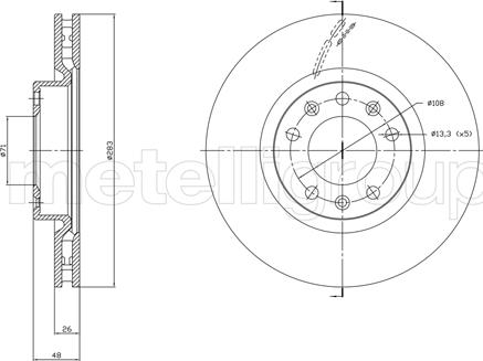 Metelli 23-1764C - Discofreno www.autoricambit.com