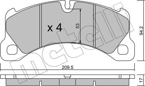 Metelli 22-0956-0 - Kit pastiglie freno, Freno a disco www.autoricambit.com