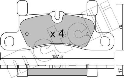 Metelli 22-0958-3 - Kit pastiglie freno, Freno a disco www.autoricambit.com