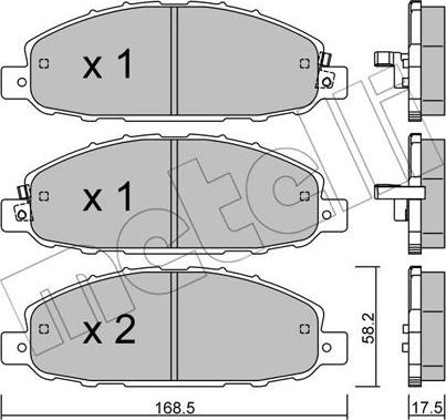 Metelli 22-0904-0 - Kit pastiglie freno, Freno a disco www.autoricambit.com