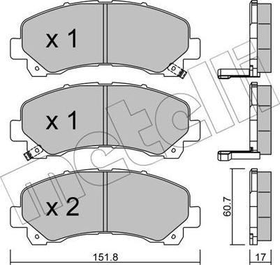 Metelli 22-0902-0 - Kit pastiglie freno, Freno a disco www.autoricambit.com