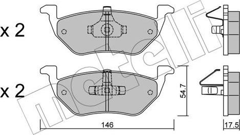 Metelli 22-0907-0 - Kit pastiglie freno, Freno a disco www.autoricambit.com