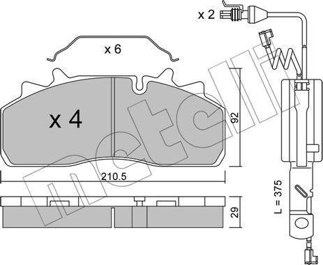 Metelli 22-0932-0K - Kit pastiglie freno, Freno a disco www.autoricambit.com