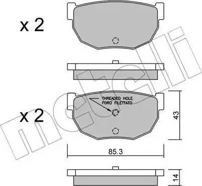 Metelli 22-0492-0 - Kit pastiglie freno, Freno a disco www.autoricambit.com