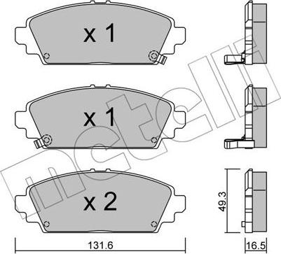 Metelli 22-0463-0 - Kit pastiglie freno, Freno a disco www.autoricambit.com