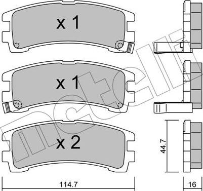 Metelli 22-0408-0 - Kit pastiglie freno, Freno a disco www.autoricambit.com