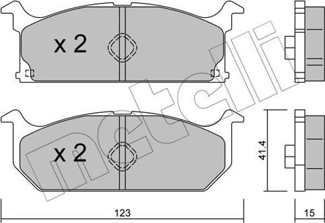 Metelli 22-0416-0 - Kit pastiglie freno, Freno a disco www.autoricambit.com