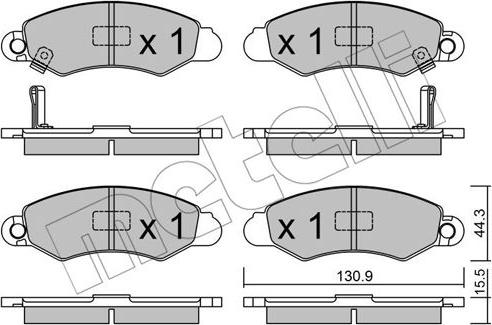 Metelli 22-0418-0 - Kit pastiglie freno, Freno a disco www.autoricambit.com