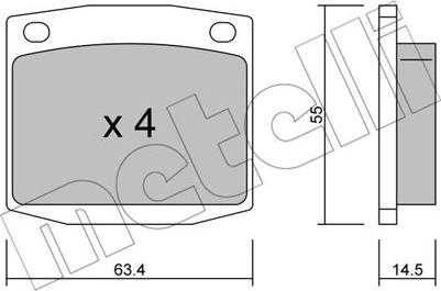 Metelli 22-0486-0 - Kit pastiglie freno, Freno a disco www.autoricambit.com