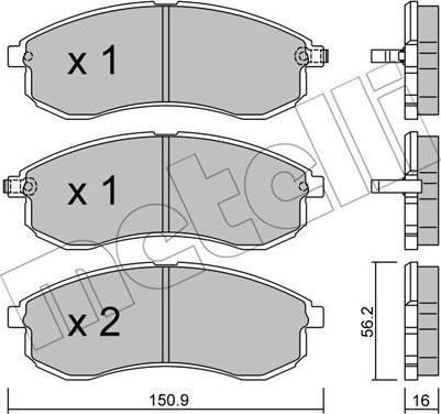 Metelli 22-0482-0 - Kit pastiglie freno, Freno a disco www.autoricambit.com