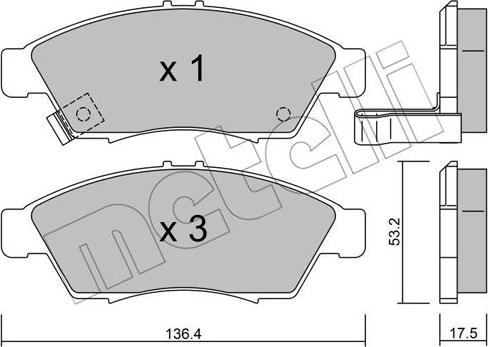 Metelli 22-0437-0 - Kit pastiglie freno, Freno a disco www.autoricambit.com