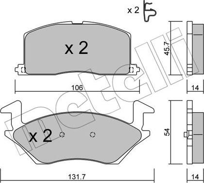 Metelli 22-0422-0 - Kit pastiglie freno, Freno a disco www.autoricambit.com