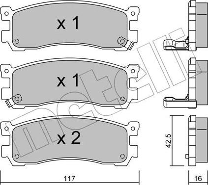 Metelli 22-0478-0 - Kit pastiglie freno, Freno a disco www.autoricambit.com