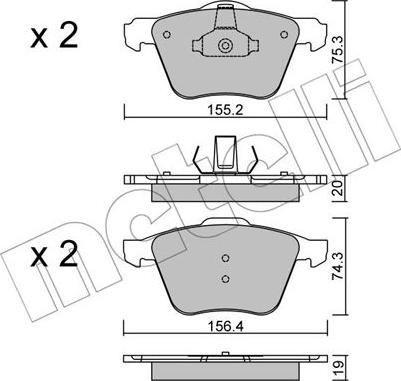 Metelli 22-0599-1 - Kit pastiglie freno, Freno a disco www.autoricambit.com